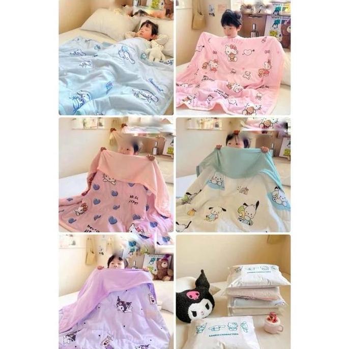 NEW BEDCOVER SANRIO BEDCOVER ANAK SANRIO SELIMUT ANAK CEWEK COWOK MOTIP RANDOM ORI