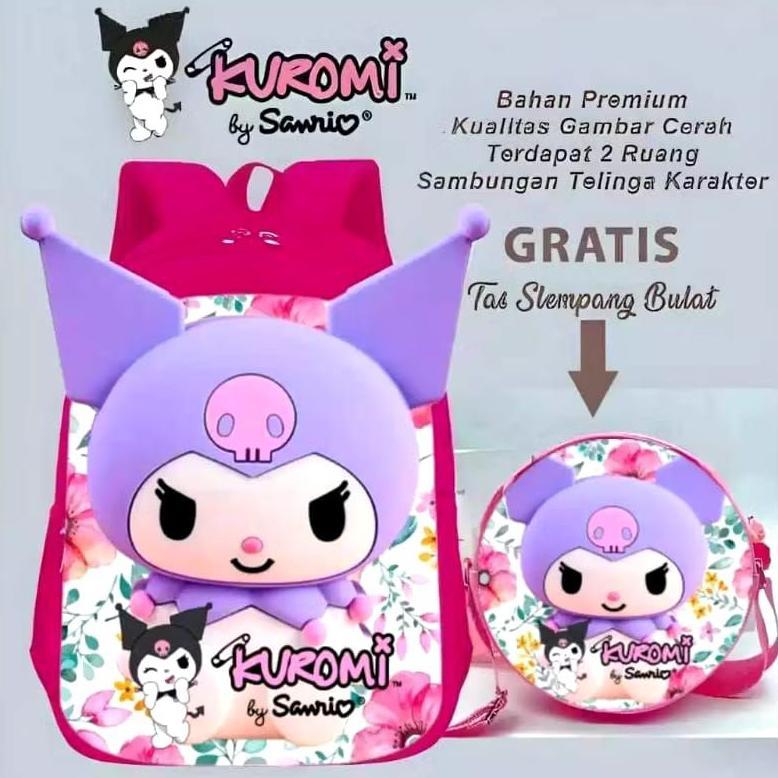 Viral  Tas Anak Viral Kuromi Gratis Selempang/Tas Sekolah Anak Terbaru/Tas Anak Terlaris/Tas Anak Te