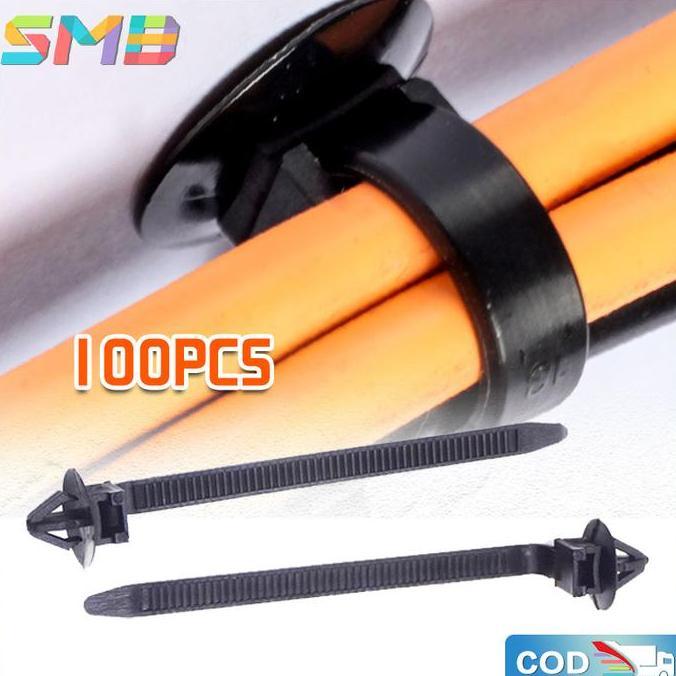 GIRARDY 100 PCSClip Tali Kabel Body Universal Mobil-Kabel Ties Pengikat Kabel Bodi Mobil