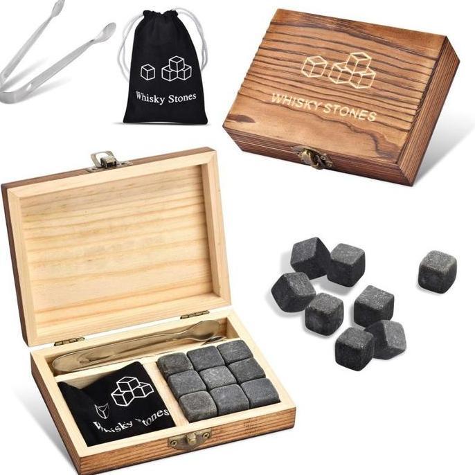 FREYAUR 1set Dry Whiskey Stone Ice Cubes Reusable Ice Cube Whisky Stone