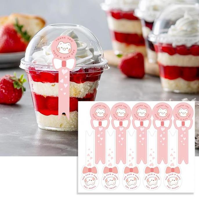 DISSORDE 100pcs sticker segel makanan panjang cutting stiker kemasan sticker label kemasan sticker k