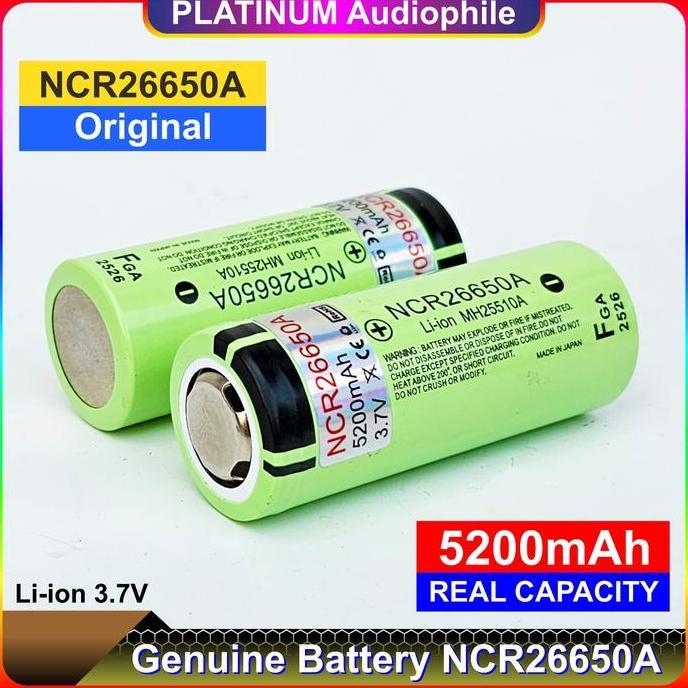 Enju- Baterai 26650 5200Mah 3.7V 4.2V Ncr26650A Batre Original Battery Ncr 26650