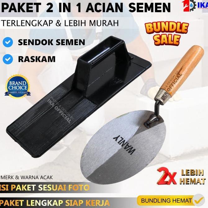 DISSORDE Satu Paket Raskam Atom Penghalus semen Dan Sekop Semen Ukuran panjang / Satu Set Raskan Dan
