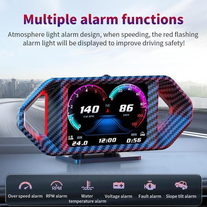 Murah P26 Hud Car Smart Gauge Obd2 Display - Scanner Mobil Tachometer Kilometer Speed Meter Water Te