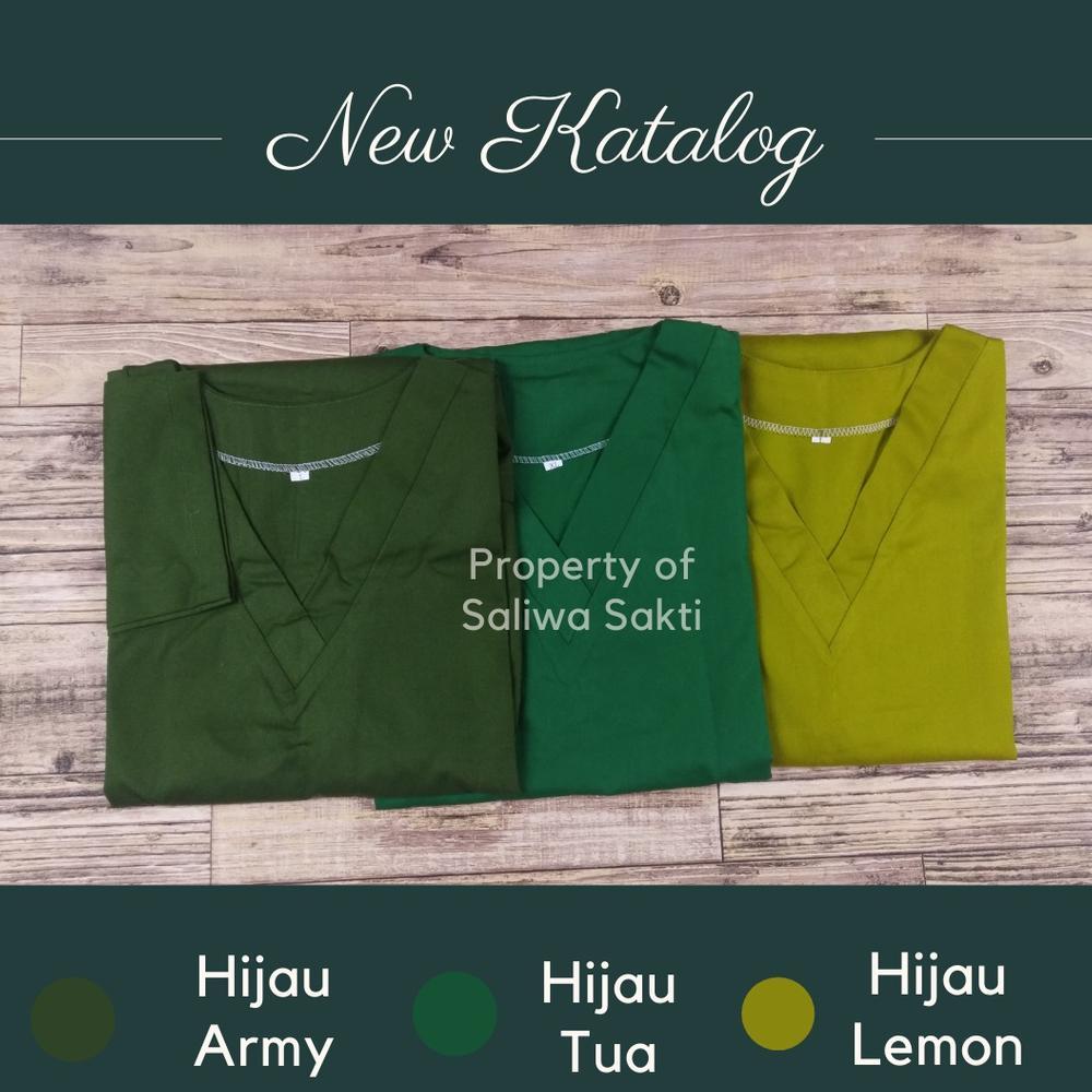 Murah Baju Ok Medis Warna Hijau Army | Hijau Tua | Hijau Lemon Baju Bedah Scrub Lengan Panjang Dan L
