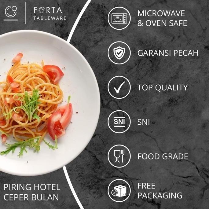 Ebyokurwa- Forta Dinner Plate Hotel (Set 3 Pcs) / Piring Ceper Putih / Piring Keramik Putih