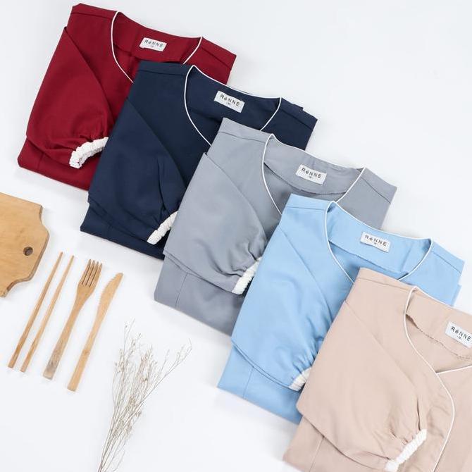 [Renne] Baju Seragam Suster Zoe Long Sleeve / Seragam Baby Sitter Jumbo / Seragam Nanny Big Size / B