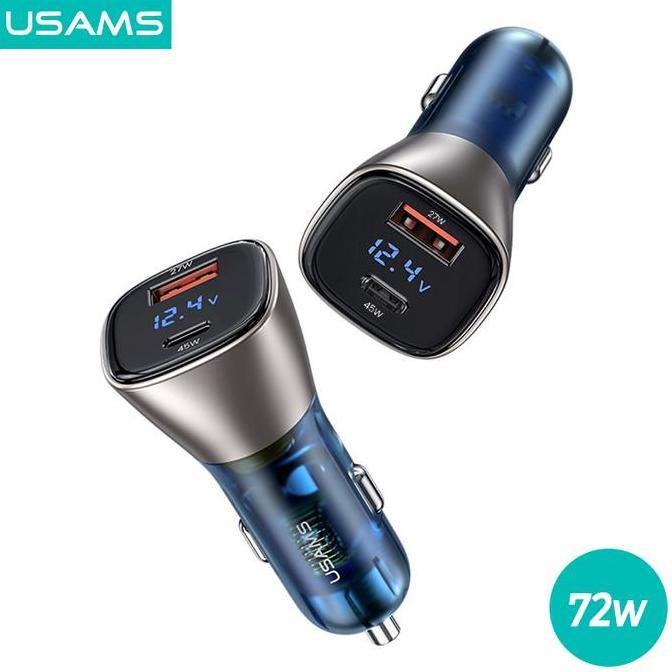 USAMS C29 Car Fast Charger Mobil Dual Port Digital Display