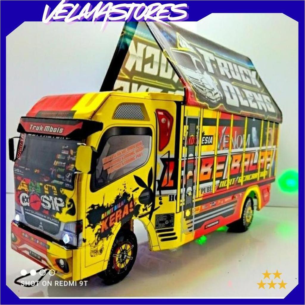Truk Oleng Miniatur Triplek LED Aman Anak ZH TERATAS