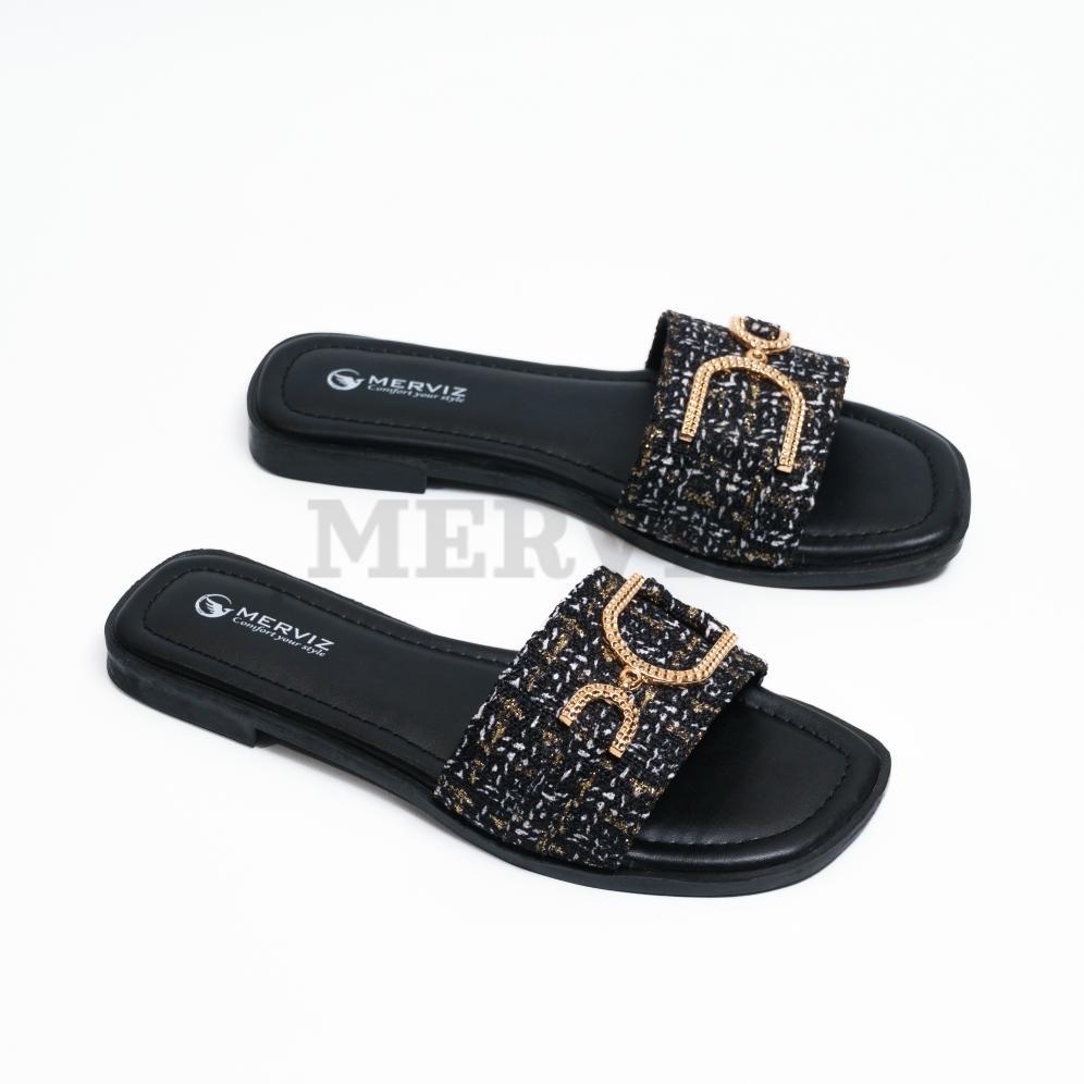 CUCI GUDANG SANDAL WANITA FLAT SLOP RAJUT/SANDAL CEWEK KEKINIAN SANDAL TEPLEK TERBARU