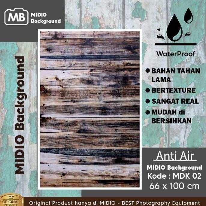 Background Foto Studio 3D Waterproof Midio Motif Kayu 3D Ukuran 66x100