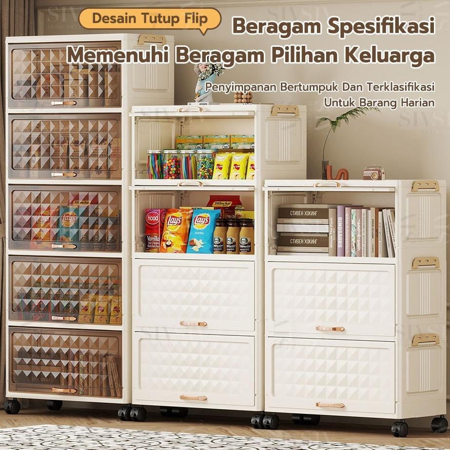 SUPER DEAL LEMARI LIPAT MULTI-LAPIS LEMARI PLASTIK SUSUN LEMARI LIPAT ABU-ABU/ PUTIH /TRANSPARAN ETA