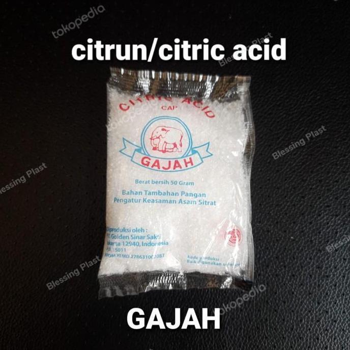 citrun zuur/citric acid asam cap gajah/sitrun pemutih