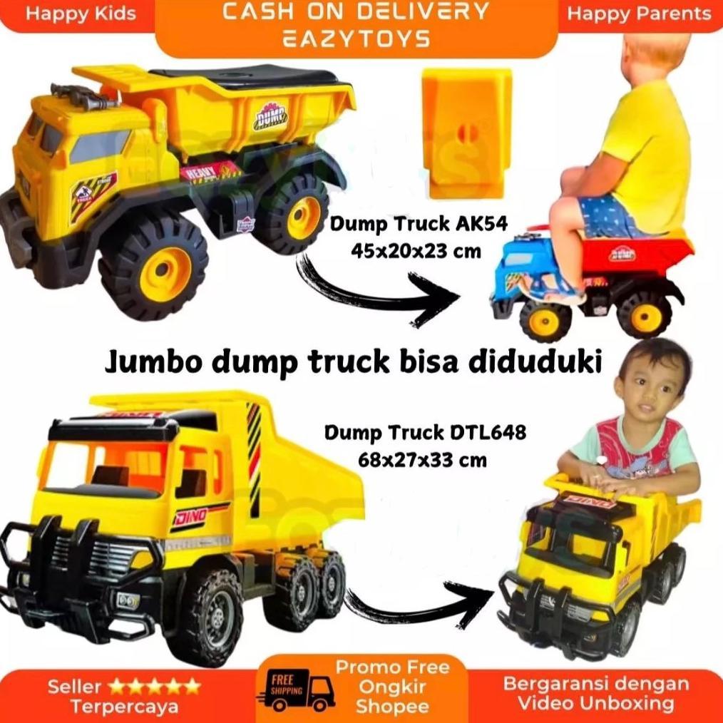 Mobil Truk Mainan Besar DTL 648 Dan AK 54 Mainan Truk Besar Pengangkut Pasir Bisa Diduduki