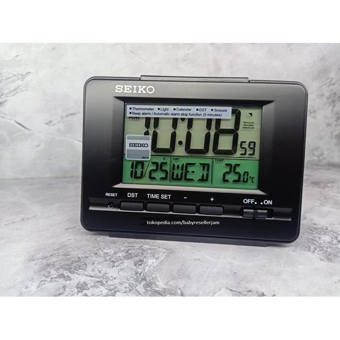 HARGA TERBAIK - Jam Meja Weker Beker SEIKO Japan Digital QHL078K QHL072 Black Original
