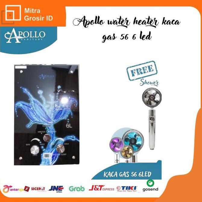 APOLLO WATER HEATER KACA GAS 56 6LED