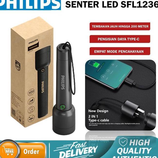 Philips Lampu Senter Led Senter Police Swat Flashlht Terang