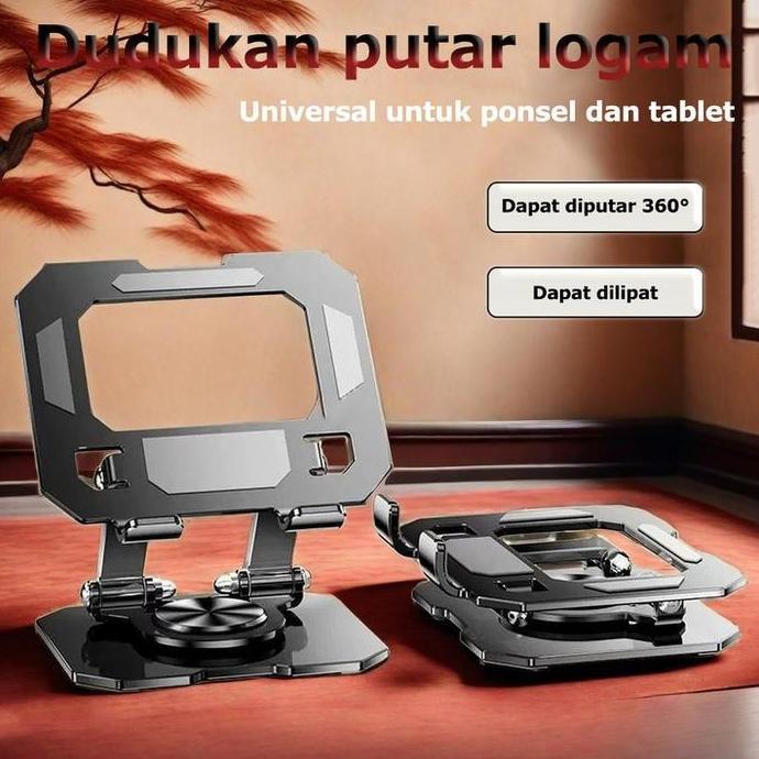 TERBARU - Tablet Stand Holder Rotation 360 Aluminum alloy For Tablet /HP/iPad/Redmi/Xiaomi/Samsung