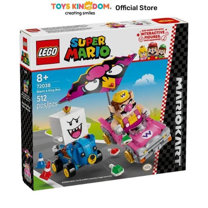 Toys Kingdom Lego Super Mario Kart Wario & King Boo Set 512 Pcs 72038 - Mix Block Bricks Kids Toy Ma