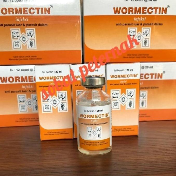 WORMECTIN 20 ML, obat demodex, scabies, buduk pada anjing, kambing dll