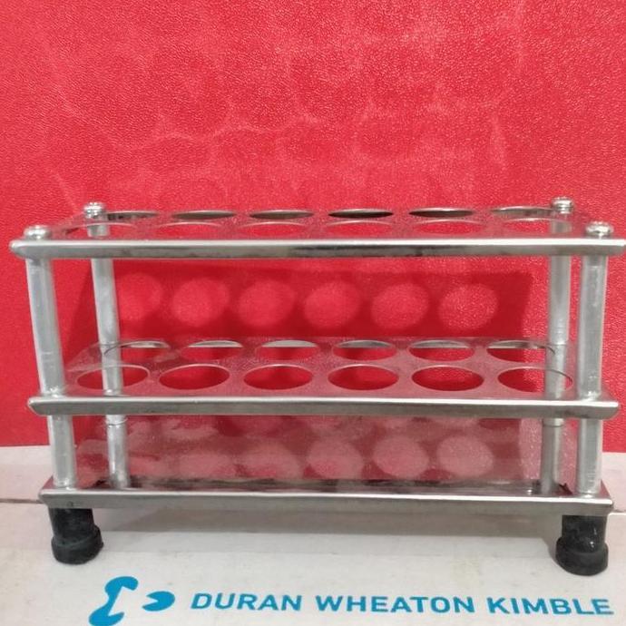 Rak Tabung Reaksi 12 Hole Stainless Steel. Rack Test Tube Murah