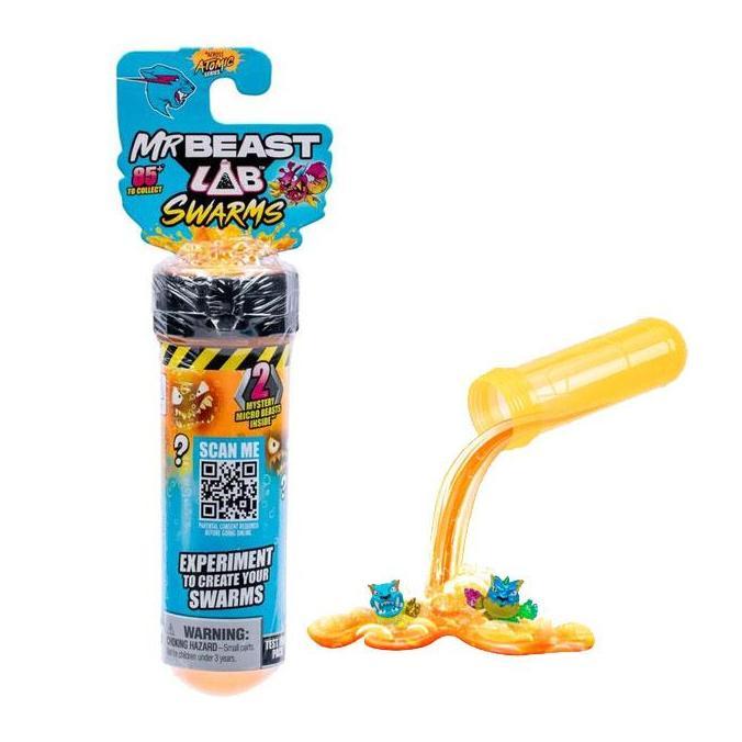 MrBeast Lab Mainan Eksperimen Anak Swarms Atomic Series 2 Pack Surprise Micro Beast Fizzing Test Tub