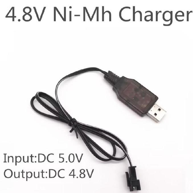USB CHARGER / KABEL CHARGER USB BATERAI RC 4,8 250mA SOKET HITAM