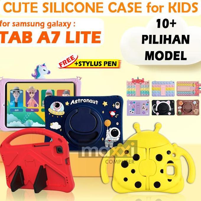 BEBAS ONGKIR - Samsung Tab Tablet A7 Lite Wifi LTE Soft Case Casing Cover Anak Lucu