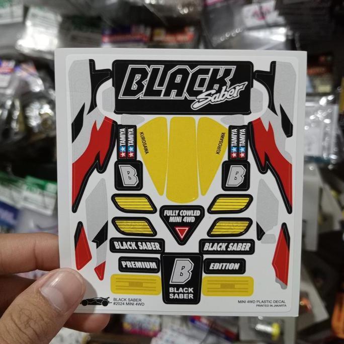 DECAL MINI 4WD BLACK SABER / STICKER TAMIYA BLACK SABER
