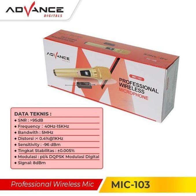 Advance Microphone Mic Single Wireless + Receiver MIC 103