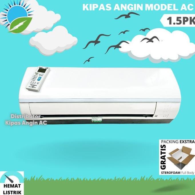 Kipas Angin AC Remote 1.5PK + LED | Kipas Dinding Remot Model AC Ideal