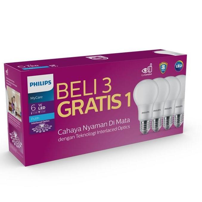 Bohlam Philips / Bohlam LED Philips / Philips LED Bulb 6W Beli 3