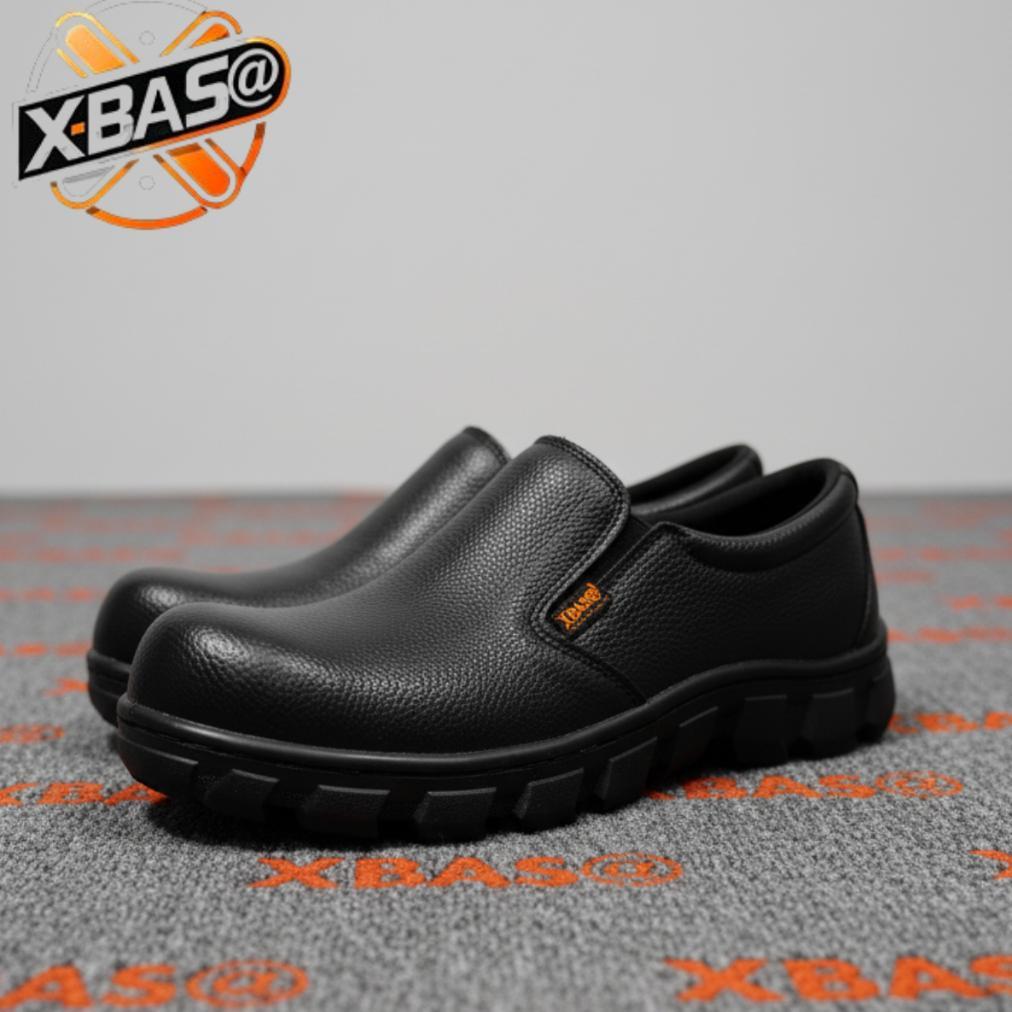 Grade Ori Sepatu Safety Slip On Septi Pria Ujung Besi Septy Slop Selop Kerja Kulit Jeruk Ready 36-45