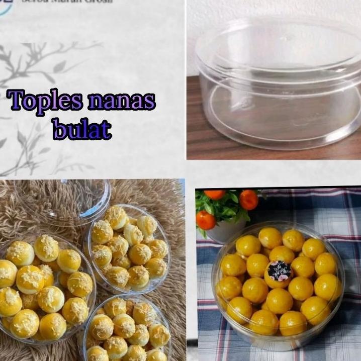 Toples Plastik Nastar/Toples Kue Kering Lebaran/Toples Nanas Bulat