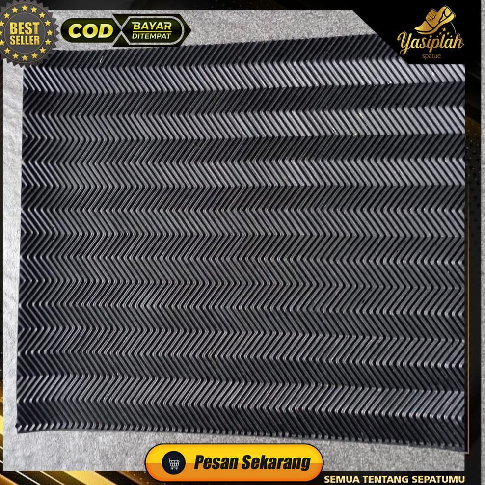 Lembaran Sol Potong Karet Anti Slip Untuk Sepatu Sandal Motif Zigzag
