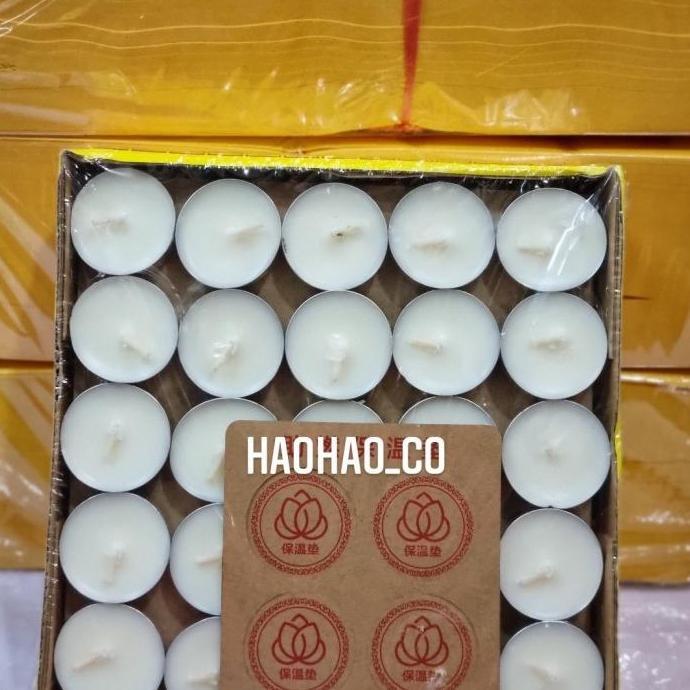 Lilin Bulat Gepeng Kecil isi 100 / Kotak | Merah dan Kuning