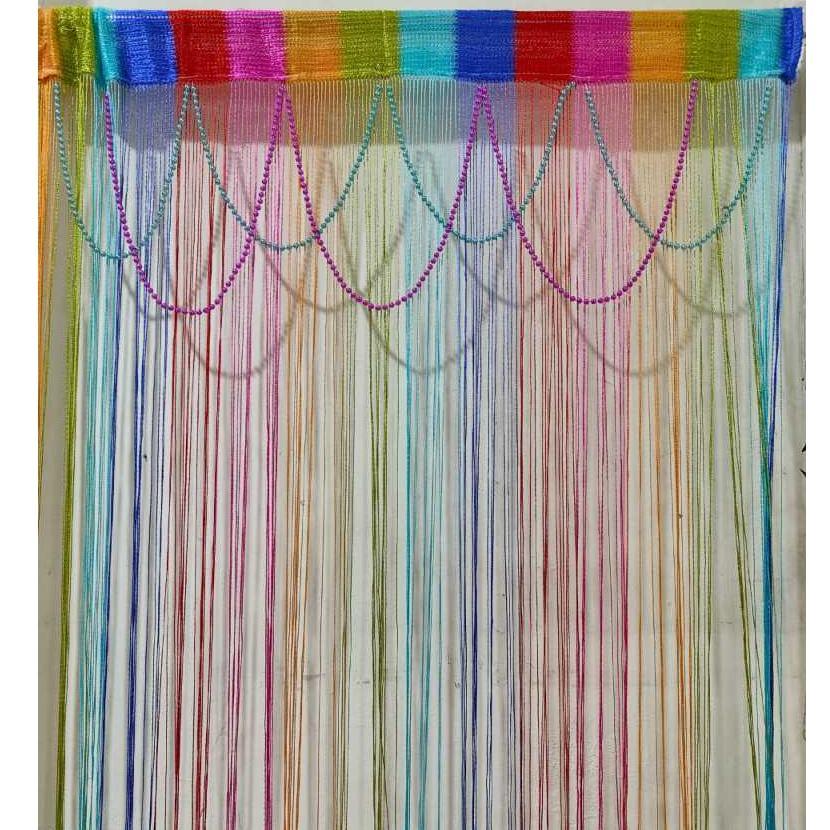 Padma- Tirai Benang Pelangi Mute/Tirai Unik/Tirai Dekorasi Acc/Hiasan Pintu/Pembatas Ruang Padma