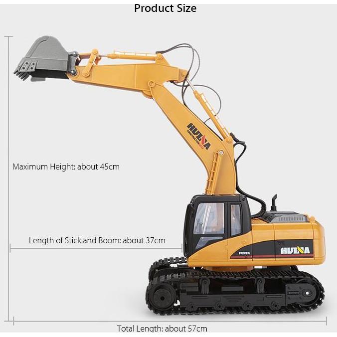 Mainan Remot Control Excavator Model Huina Toys Rc Excavator 2.4 Ghz