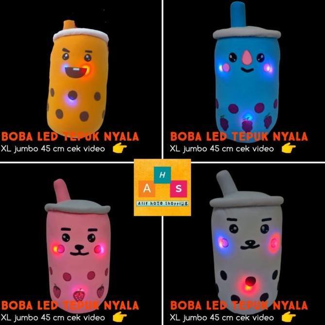 Boneka boba bantal boba lampu LED tepuk Jumbo 45cm SNI