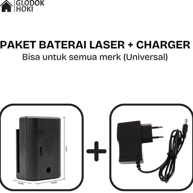 (PAKET HEMAT) BATERAI LASER LEVEL + CHARGER LASER LEVEL UNIVERSAL - HILDA BORKA TAFFWARE DLL
