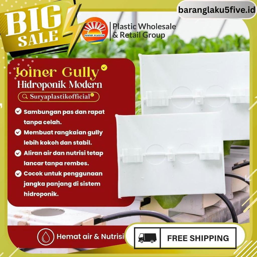 Joiner Gully Hidroponik Nft Dft Trapesium -  Sambungan Talang Hidroponik Nft Dft Anti Bocor Meledak