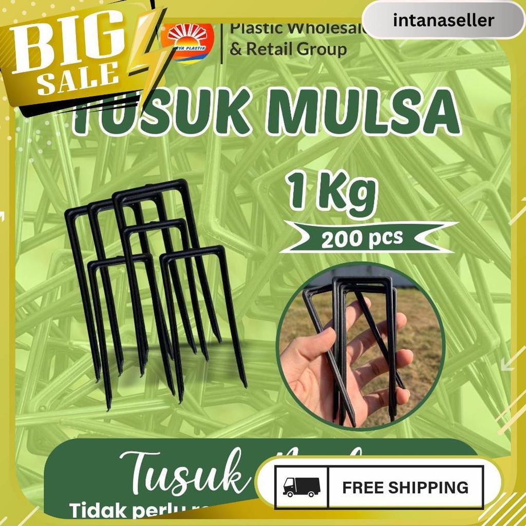 Pasak Mulsa/Penjepit Plastik Hitam Perak Mulsa Pertanian Model U Termurah