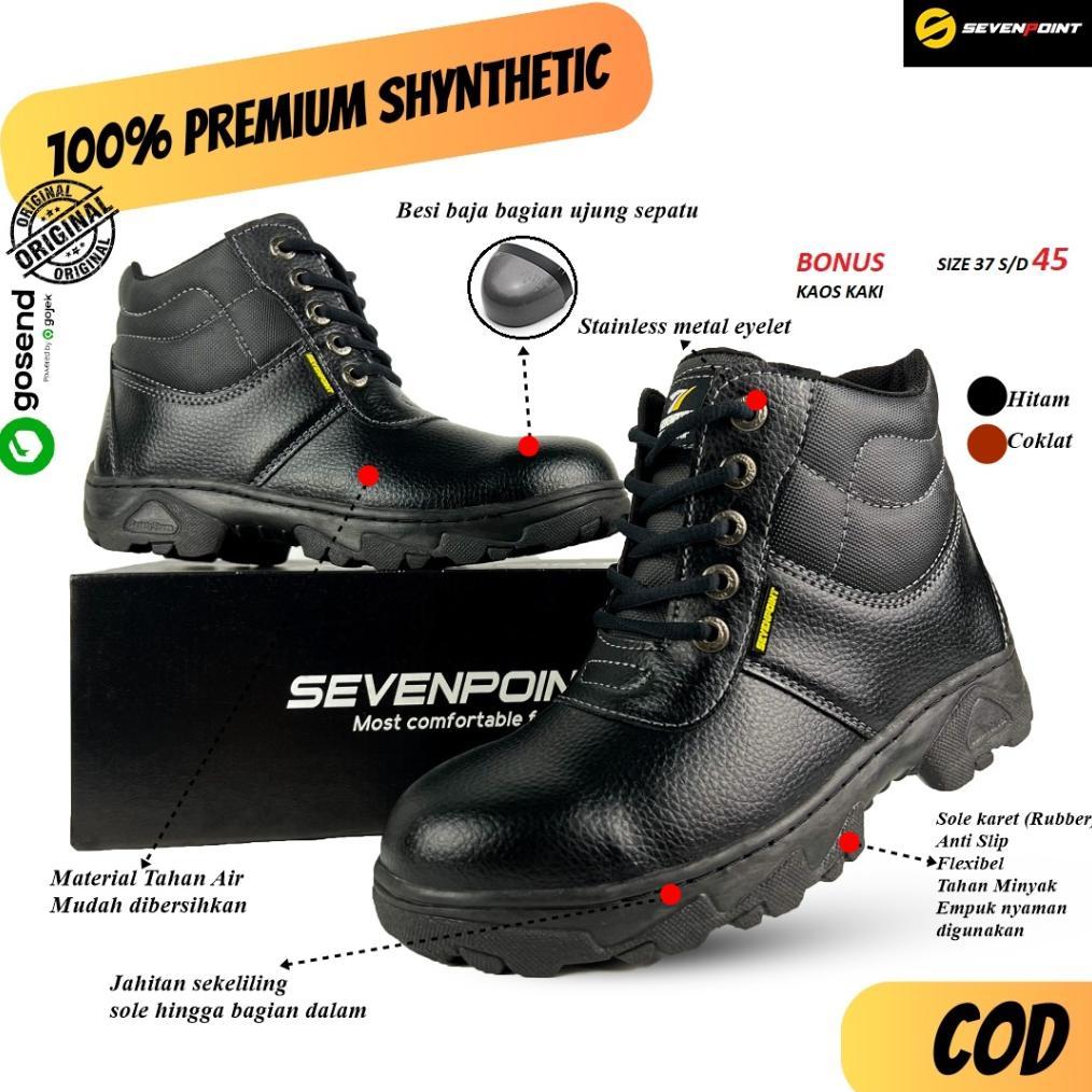 Grade Ori Sepatu Safety Pria Wanita Ujung Besi Original Sevenpoint Septi Sefti Boots Casual Proyek K
