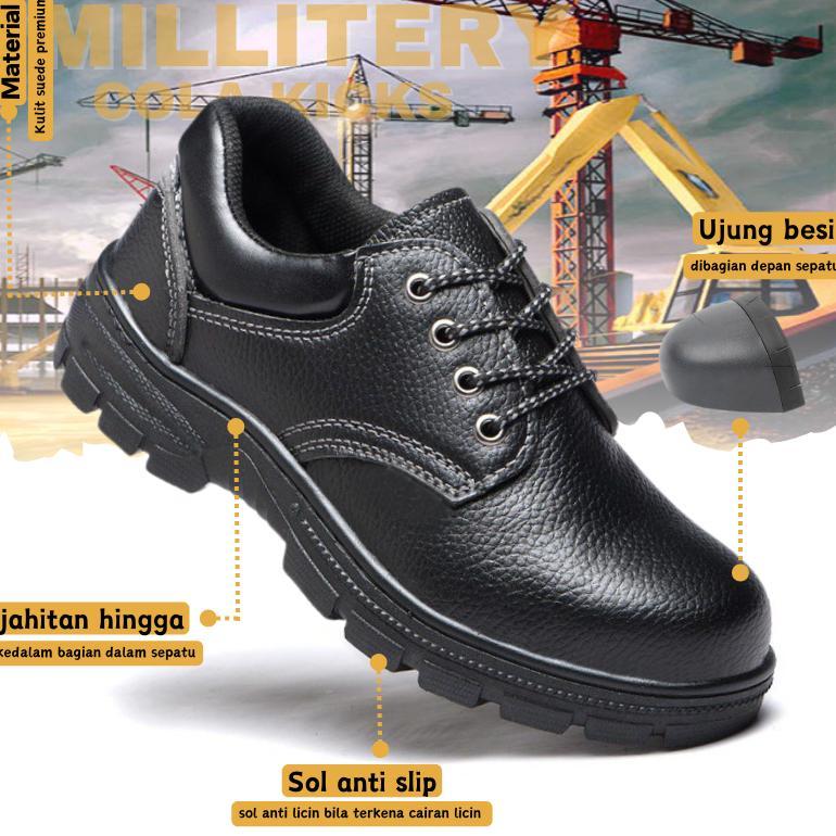 Grade Ori Sepatu Safety Ujung Besi Sepatu Boots Pria Proyek Kerja Pria Safety Shoes Jogger Kitchen M