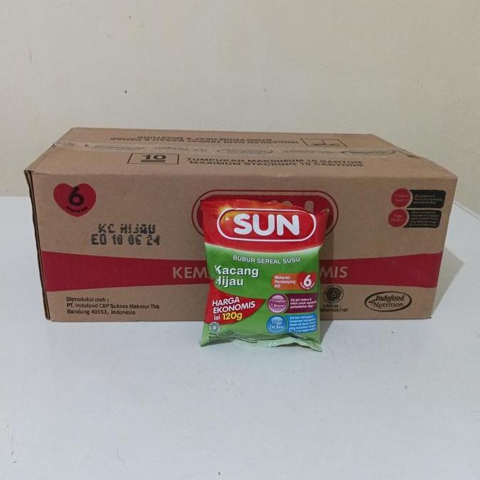 Bubur SUN Kacang Ijo ekonomis 120 gr / 1 dus / 24 pcs TA
