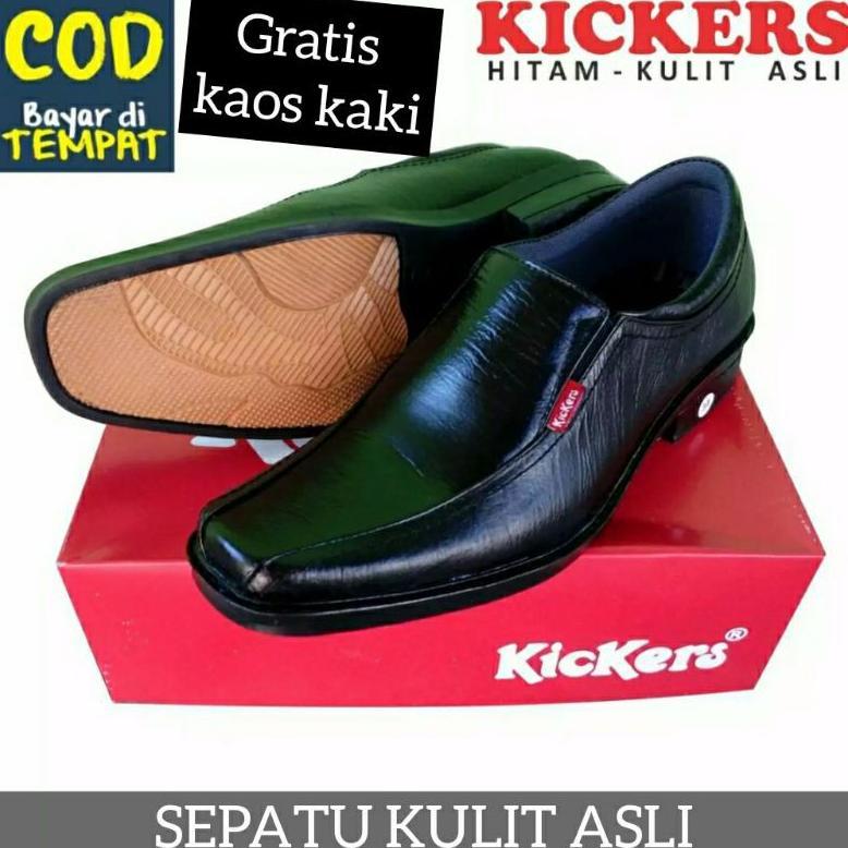 Grade Ori Kickers-Sepatu Pantofel-Formal-Kerja-Kantor-Hotel-Guru-Wisuda-Nikah-Pria Kickers Kulit Asl