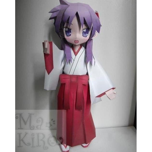 diy Papercraft Figure Anime Kagami Hiiragi Miko (DIY=Kertas)