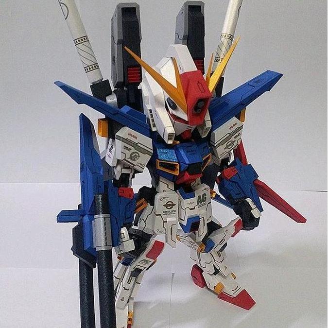 DIY Papercraft Pola Gundam SD MSZ-010 ZZ Gundam Kertas BC 160gsm (DIY=Kertas)