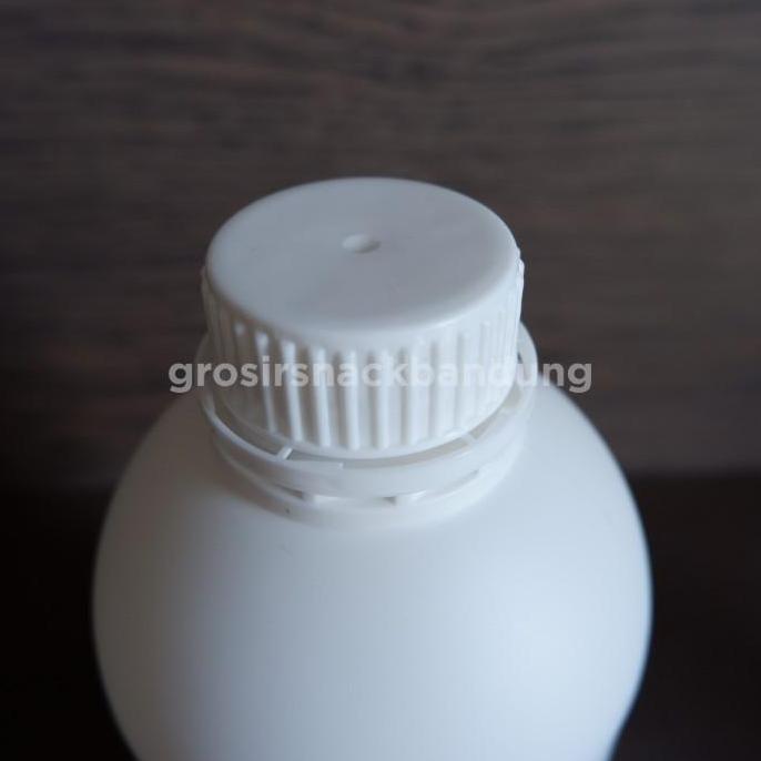 Botol Plastik HDPE + Tutup 1000ml, putih doff