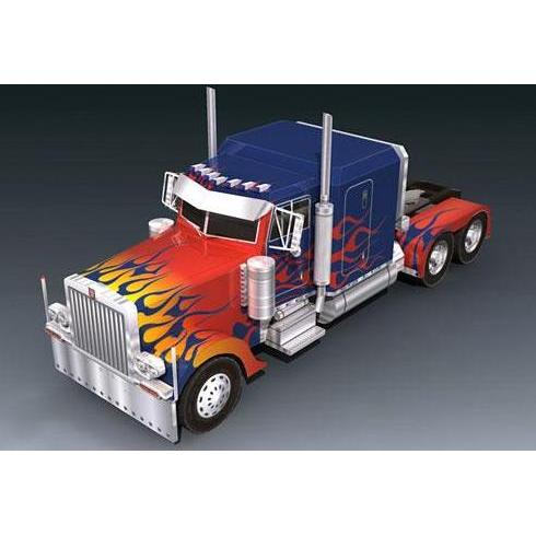 (Kertas Lipat) DIY Papercraft Lembar Kertas Pola Kendaraan Optimus Prime Model Truk